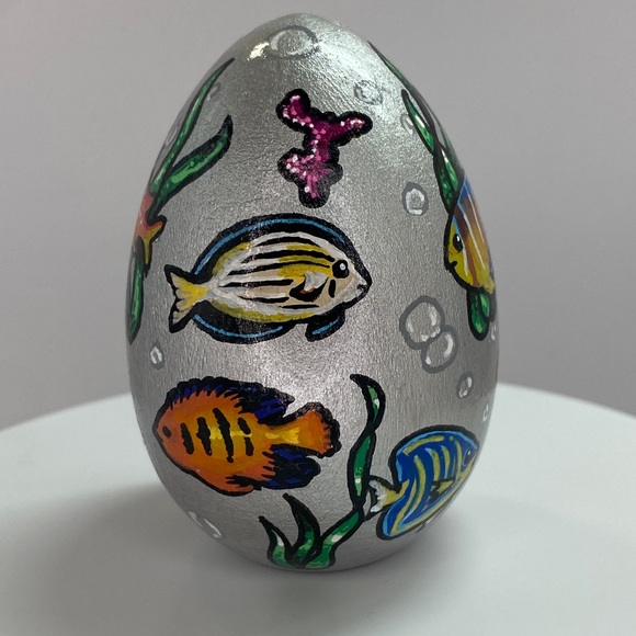 Hand-painted Tropical Fish Egg Decor Gift - Picture 3 of 5